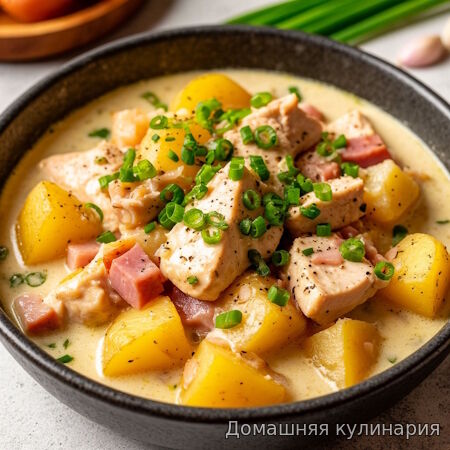 Курица с ветчиной и картофелем