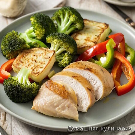 Куриная грудка с брокколи и перцем