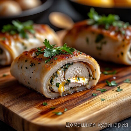 Куриные рулетики с сыром и зеленью