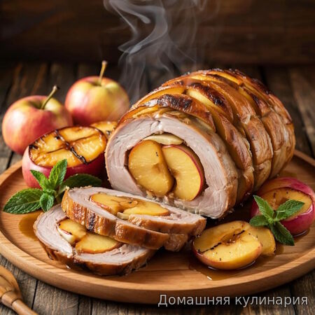Нежная свинина под яблочным соусом