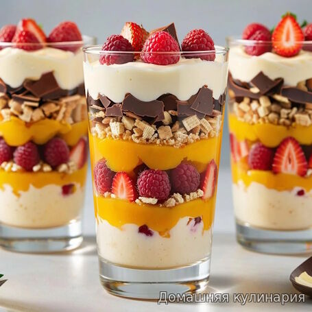 Приготовление десерта в стакане слоями