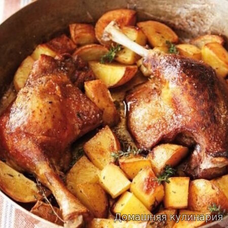 ▌ Приготовление утки с картофелем на сковороде